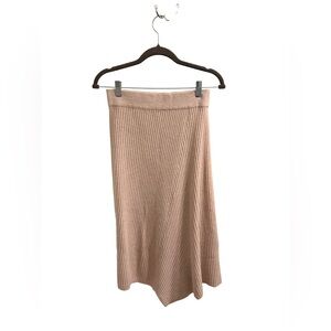 Gabby Isabella Ribbed Knit Midi Skirt in Bone